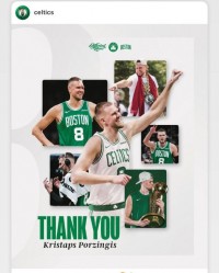 塔图姆向三位总冠军队友告别：波尔津吉斯、霍勒迪和科内特